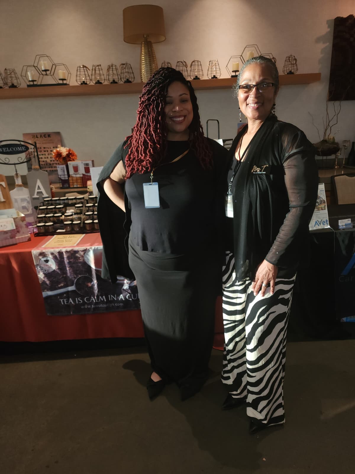 Josa with a vendor at a business expo
