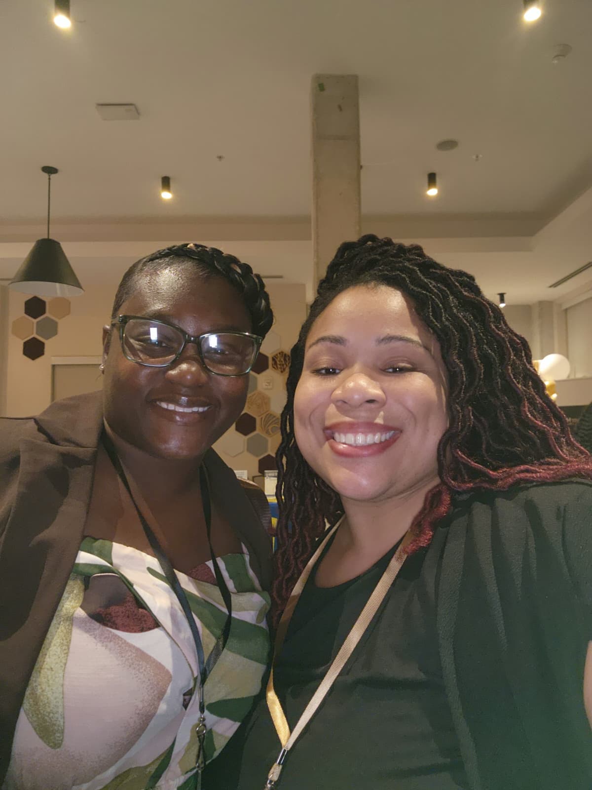 Josa with a client at a networking event